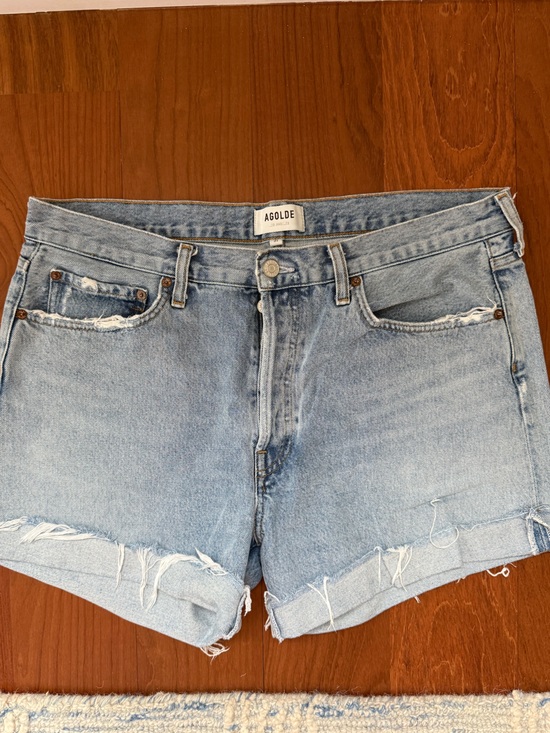 Agolde Pants - Agolde Parker Long Denim Cutoff Shorts